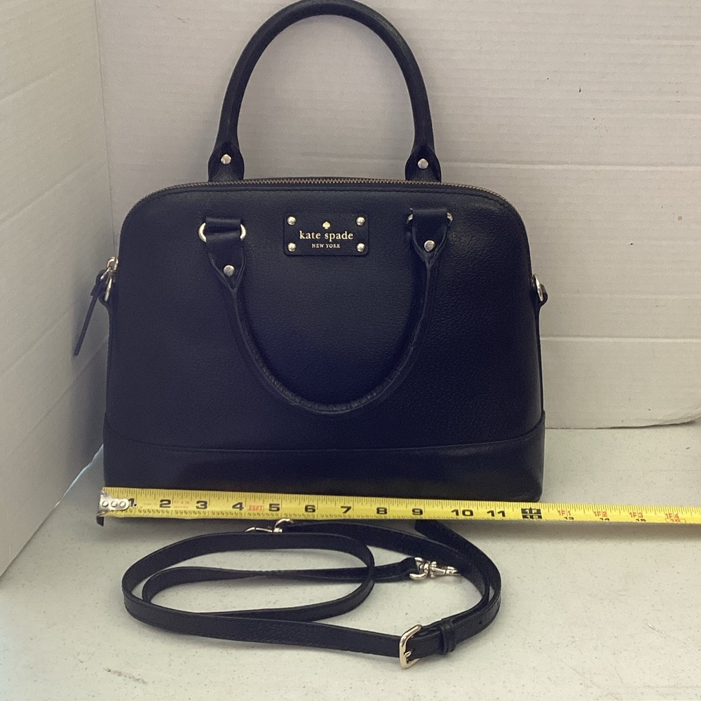 kate spade Black Leather Satchel with Gold Hardware